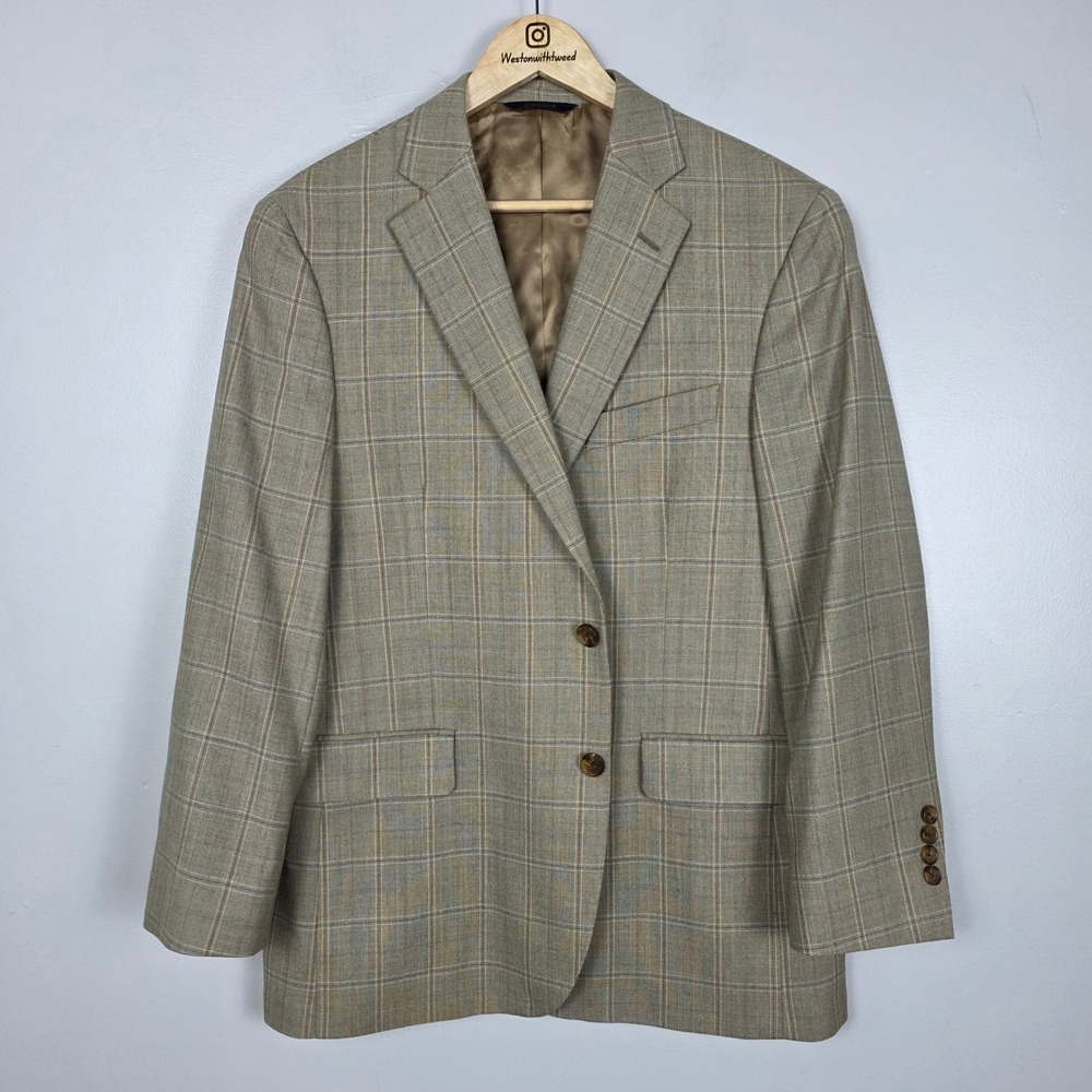 Brooks Brothers Madison Fit Plaid Wool Windowpane Sport Coat Blazer Mens 42S